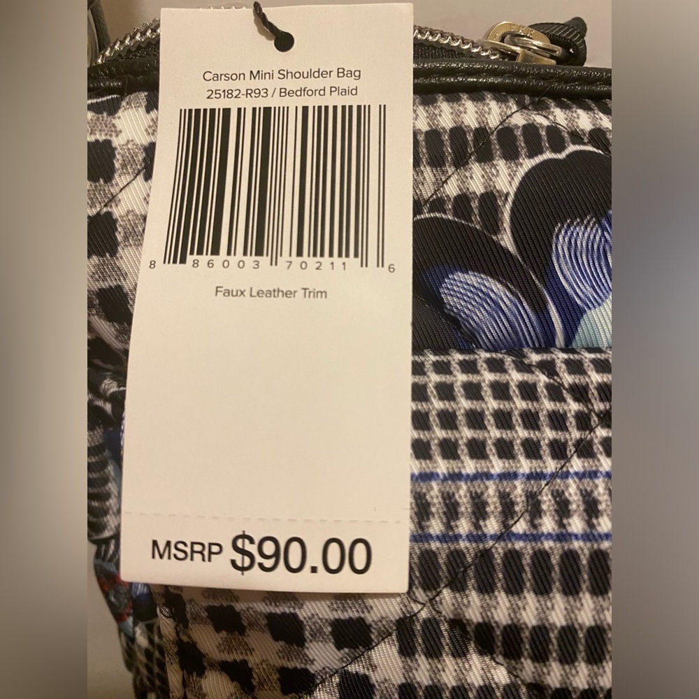 Vera Bradley Black and White Checkered Crossbody Bag - Picture 4 of 15